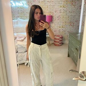 Urban Outfitters Cream Cargo Joggers